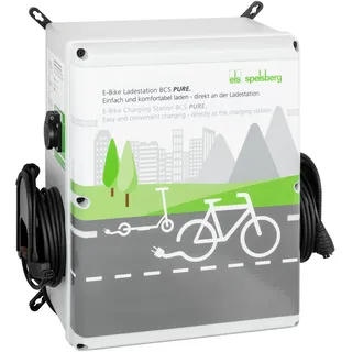 Spelsberg E-Bike Ladestation mit 4 Ladepunkten, 2x Schutzkontakt-Steckdose, 1x Shimano, 1x
