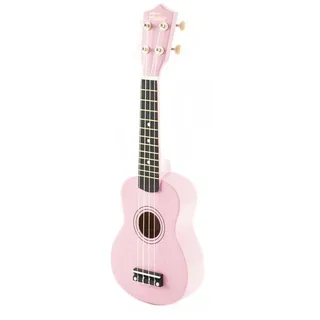 Fame UKE-S BW Sopran Ukulele, Light Pink, inkl. Bag, Lindenholz-Korpus, 12-Bündiges Composite-Griffbrett, Nickel-Finish