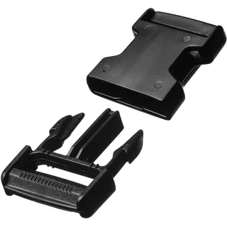 Realm Kunststoffschnalle mit seitlichem Verschluss, Gepäck, Rucksack/Rucksack, Gurte, 25 mm, 38 mm, 50 mm, Schwarz (38 mm – 1 Stück) - 38mm - 1 Pack (Single)