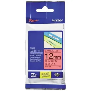 Brother Beschriftugnsband TZe-431 schwarz auf rot 1,2cm x 8m