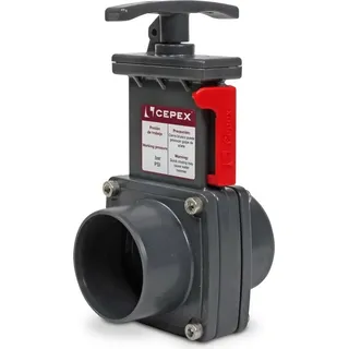 CEPEX® PVC Zugschieber schwere Ausführung 3,5 bar Absperr Schieber mit VA-Schrauben - Ø50 mm