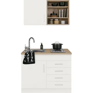 KOCHSTATION Pantryküche KS-Mali, Breite 100 cm, wahlweise mit E-Geräten weiß