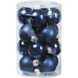 MARELIDA Christbaumkugel Weihnachtskugel Glas D: 3,5cm glänzend matt blau 16St.