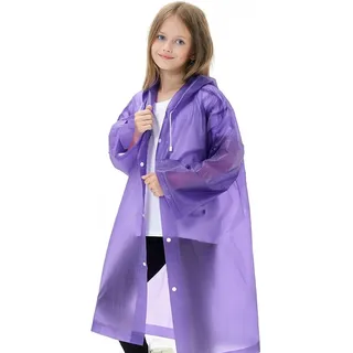 KSJEHW Regenponcho Für Kinder, Wasserdichter Regenmantel für Jungen und Mädchen, Wiederverwendbarer Eva-Poncho, Regenmäntel mit Kapuze Regencape mit Knopf und Kapuze, Kleinkind-Regenjacke