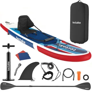 Tectake Stand-Up Paddle Board 288 x 77 x 22,5 cm blau/rot