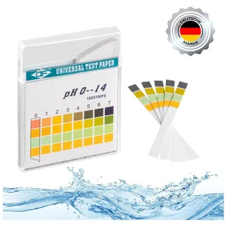 ECENCE pH Teststreifen 100 Stck, ph 0-14, Trink-Wasser, Aquarien, Indikator-en