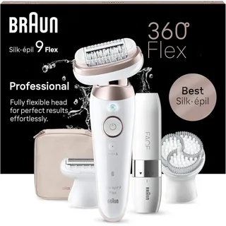 Braun Silk-epil 9 Flex 9-360 3D Epilierer für eine einfache Haarentfernung weiß/ rosegold