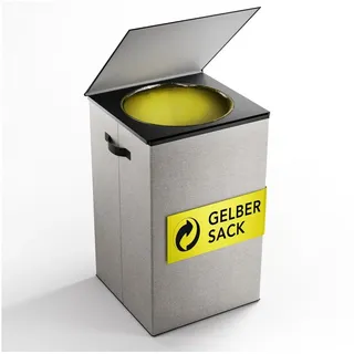 newhabitat Gelber Sack Mülleimer 70 l Grau