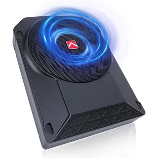 VINGVO Subwoofer Auto,10Zoll 800W Aktiv Subwoofer Für Auto,2.6 Ohm Ultra Flach Untersitz Subwoofer Autos Aktiv Mit Verstärker Controller Tiefton Lautsprecher Fahrzeug LKW SUV (Schwarz)