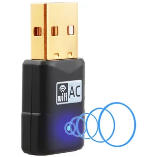 AC600 USB WLAN Stick für PC, Nano WLAN Adapter pc 433Mbps 5GHz 150Mbps 2,4GHz Dual Band, Mini WLAN Antenne PC WPA2-Verschlüsselungs-Standard, WLAN USB Stick für PC Kompatibel mit Windows 11/10/8/7