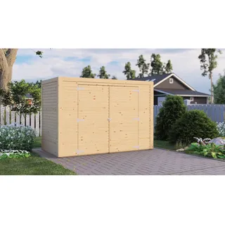 BERTILO Gartenschrank Box Bike 103 cm x 207 cm Natur FSC®