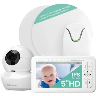 Babysense True Sleep HD Video-Babyphone mit Nachtlichtkamera & Bewegungsmonitor für Babys mit Echtzeit-Warnungen, kontaktlos, 2-in-1, Nur für den Heimgebrauch