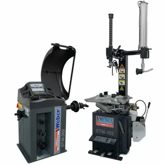 Weber Profi PKW Reifenmontiermaschine und Radwuchtmaschine mit Hilfsmontagearm