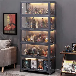 Display Cabinet, Multifunctional Dustproof Glass Display Cabinet, Wooden Display Case, Standing Glass Display Case,Acrylic Collection Display Case, Display Case for Offices, Bedrooms, Living Room,
