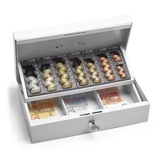 Inkiess Geldkassette Minikord 703 ST, mit Zylinderschloss, 31 x 11 x 19 cm, lichtgrau