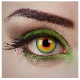 aricona Grün-Rote Kontaktlinsen Witchwood, 2 Stück - Farbige Halloween-Linsen ohne Stärke für Cosplay, Karneval, Fasching, Motto- und Kostüm-Partys