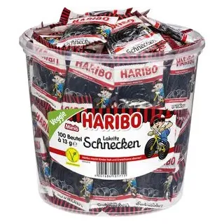 HARIBO Lakritz Schnecken Minibeutel Lakritz 100 St.