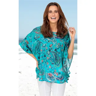 Modal-Bluse in Druck smaragd in Größe 52/54 von DW-Shop, Smaragd, 52/54