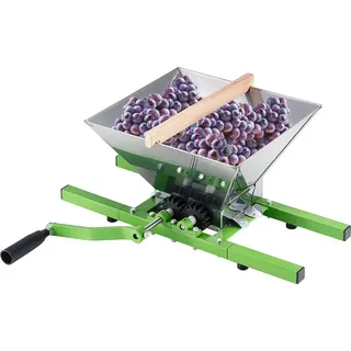 Vevor 7 L Obstmühle Apfelmühle, große manuelle Mühle, Apfelpresse aus Edelstahl für Wein Apfelwein, manuelles Mahlwerk, Zerkleinerer Handmühle mit Rollengriff für Küche und Zuhause, grün