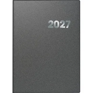 Brunnen Buchkalender 789 A4 1 Tag/Seite Kunststoff-Einband Reflection grau 2027