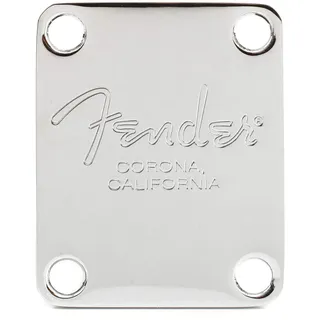 Fender Fender® »AMERICAN SERIES 4-BOLT BASS NECK PLATE WITH "FENDER CORONA" STAMP« Halsplatte für E-Bass - 4-Loch - Farbe: Chrome