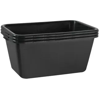 BURI 3x Mörtelkasten 65 Liter Mörtelwanne 71x46cm Mörtelkübel Zementwanne Speiswanne verstärkt extra robust, schwarz aus Deutschland