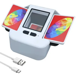 Elektrische Kartenmischmaschine mit 2000 mAh Akku für Poker, UNO, Skip-Bo – Leise & Schnell mit Typ-C-Ladung