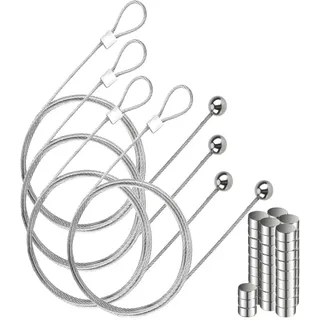 VZU 4 Stück Fotoseil mit 48 Magneten zum Fotos Aufhängen, 200 cm x 1,5 mm, Magnetisch Fotokette Fotoleine mit Klammern zum Postkarten Aufhängen Fotohalter Wand Fotogirlande Kreative Fotovorhänge