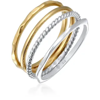 Elli Ring 925 Sterling Silber in Zweifarbig | Gr.: 58