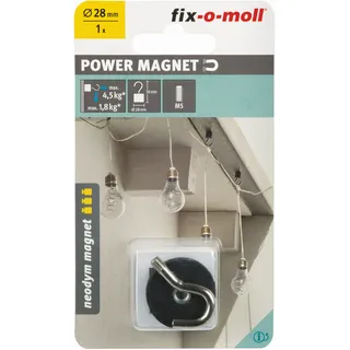 fix-o-moll Magnethaken Neodym gummiert Ø28 mm,