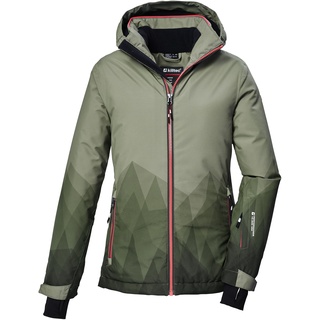 KILLTEC Mädchen Skijacke/Funktionsjacke mit Kapuze und Schneefang KSW 328 GRLS SKI JCKT, light moss, 116,