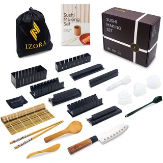 izora Sushi Maker Set mit Anfänger-Guide Edelstahl Bambus