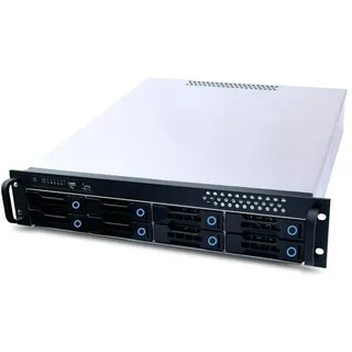 Fantec SRC-2080X07-12G/6G-BCE 2HE Storagegehäuse, 12G/6G Backplane für 8X SATA/SAS HDD/SSD 3,5" (8,9cm) extern, 2X 2,5" intern, Einbautiefe 550mm, schwarz