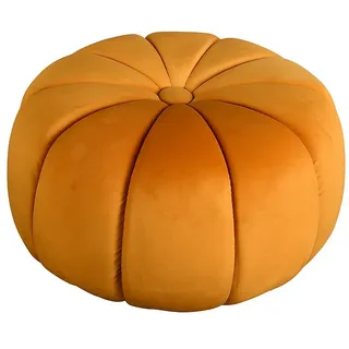 Hocker Samt Sitzwürfel Fussbank Retro Kürbis Sitzbank Pouf Schminkhocker Vintage