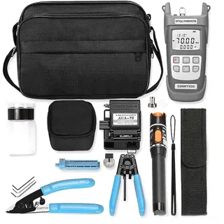 Vislone FTTH Glasfaser Cold Shut Tool Kit Multifunktionales Fasersplicer Optisches Leistungsmessgerät Zange Draht Isolierter Gummi Faser Hackmesser Set