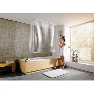 KLEINE WOLKE Eckduschrollo 134 x 240 cm Weiß gestreift