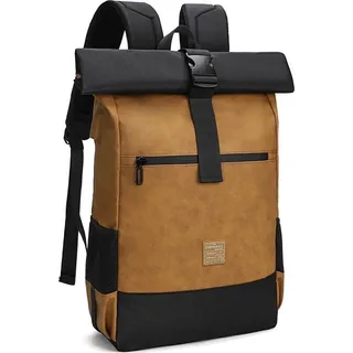 luxuskollektion EverVanz Rolltop Laptop Rucksack Braun