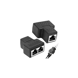 2 Pack LAN Splitter 1 auf 2 ohne Strom, LAN Verteiler 1 auf 2 Gleichzeitig Adapter, Ethernet Splitter Netzwerk Verlängerungen Adapter, RJ45 Netzwerkverteiler für Ethernet CAT 5/6/7/8