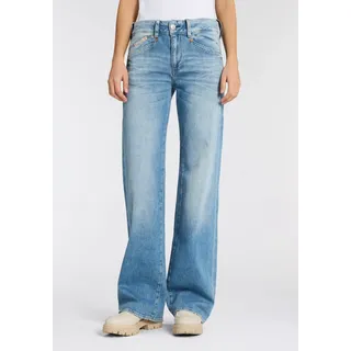 Herrlicher Straight-Jeans "Prime New Denim Stretch", Damen, Gr. 30, Länge 32, blasted, Denim/Jeans, Obermaterial: 98% Baumwolle, 2% Elasthan, straight fit lang, Jeans Straight-Jeans, mit Spitzbund hinten