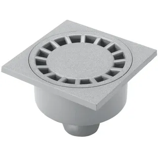 RUG-Self Rug Self Haus- und Hofablauf Kunststoff DN/OD50 senkrecht 15 x 15 cm grau