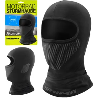 SHIMA X-Comfort Sturmhaube Motorrad Damen Herren Balaclava Sommer Winter Haube U - Schwarz