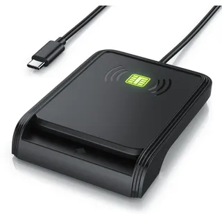 CSL USB Chipkartenleser mit NFC SmartCard Reader SIM Kartenlesegerät kompatibel mit Windows 10 und 11 für neuen Personalausweis und Gesundheitskarte nicht für ePA oder Bankkarten