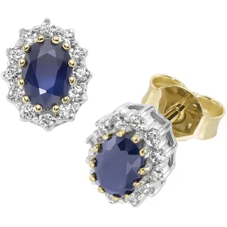 Luigi Merano Ohrstecker LUIGI MERANO Gelbgold 375 blau