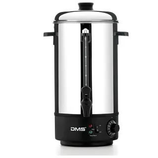 dms germany DMS 8 Liter Glühweinkocher aus Edelstahl | Glühwein- und Einkochautomat | Heißgetränkeautomat | Wasserkocher | 1800 Watt | stufenlose Temperatureinstellung | Zapfhahn