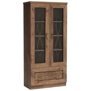 Lomadox Vitrine TEORA-161 90 x 40 x 190,5 cm Braun