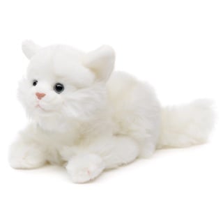 Uni-Toys Katze weiß, liegend - 20 cm (Länge) - Plüsch-Kätzchen - Plüschtier, Kuscheltier