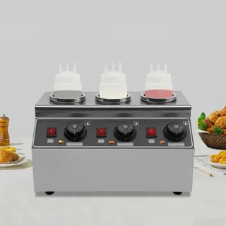 Edelstahl SchokoladenwäRmer Schokoladen SaucenwäRmer SchokowäRmer 3 Pot Wet WäRme SoßEnwäRmer Flaschen Saucen Warmhalten für Heizen der Lagerung und Wärmekonservierung von Suppen Lebensmitteln