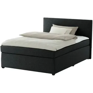 deinbett Boxspringbett mit Matratze und Topper H3 Duke ¦ schwarz ¦ Maße (cm): B: 147 H: 104
