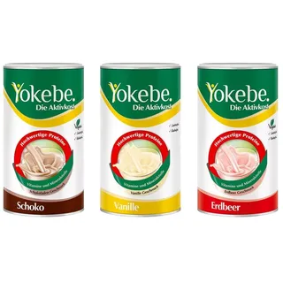Yokebe Protein-Diätshake-Pulver Schoko, Vanille, Erdbeer 500 g