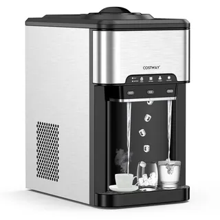 Costway 3-in-1 Eiswürfelbereiter Eisbereiter Desktop-Wasserspender mit Heiß&Kalt Wasser